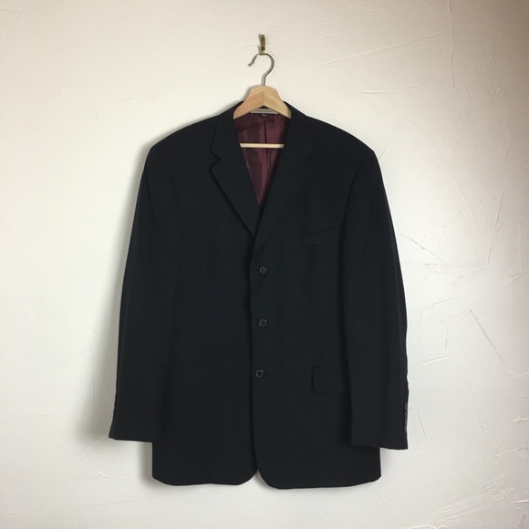 Franco Valentino 3 Button Black Blazer, 44R - Picture 2 of 8